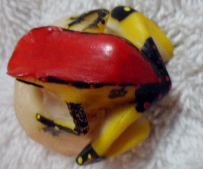 Wounaan Embera Poison Dart Frog Tagua Carving-Panama 16091803L