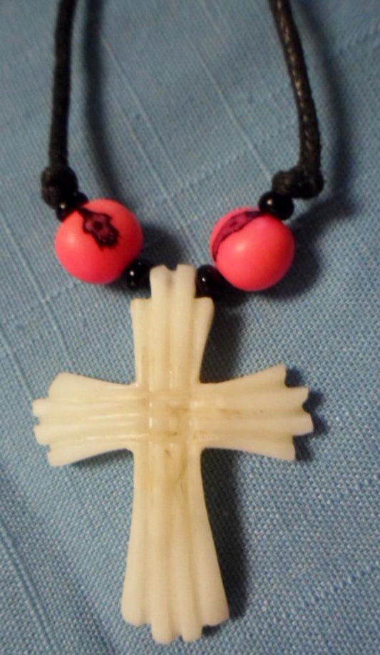 Wounaan Embera Christian Cross Tagua Necklace Jewelry Panama 16011401L