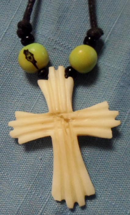Wounaan Embera Christian Cross Tagua Necklace Jewelry Panama 16011403L