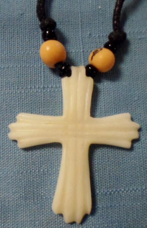 Wounaan Embera Christian Cross Tagua Necklace Jewelry Panama 16011404L