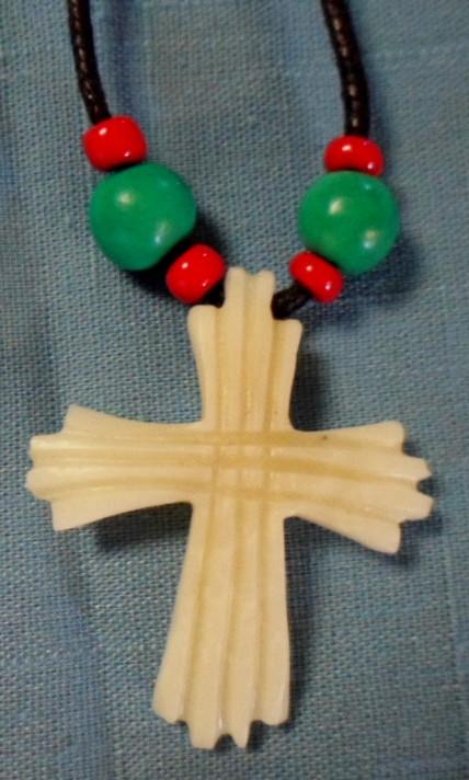 Wounaan Embera Christian Cross Tagua Necklace Jewelry Panama 16011406L