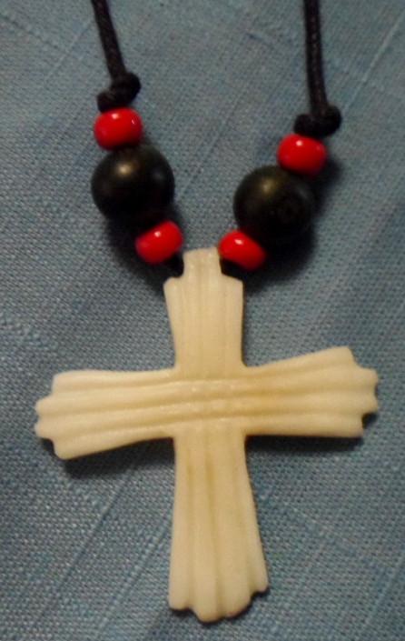 Wounaan Embera Christian Cross Tagua Necklace Jewelry Panama 16011407L