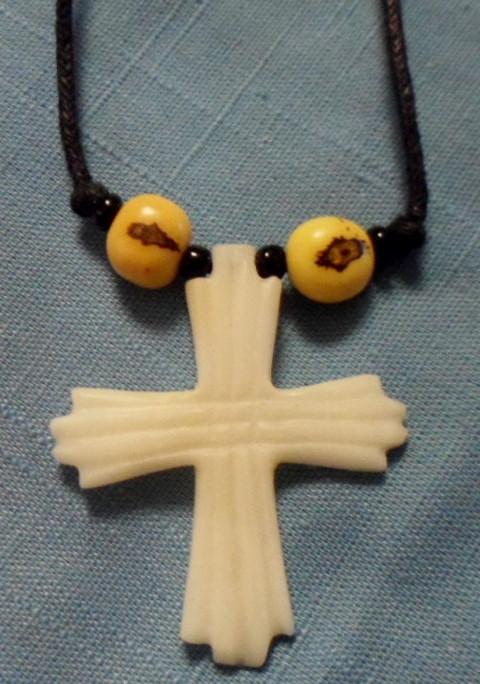 Wounaan Embera Christian Cross Tagua Necklace Jewelry Panama 16011408L