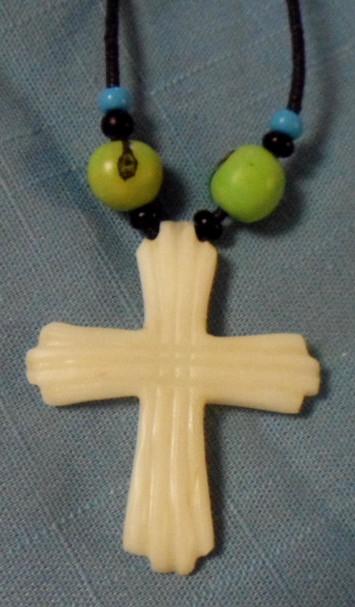 Wounaan Embera Christian Cross Tagua Necklace Jewelry Panama 16011409L