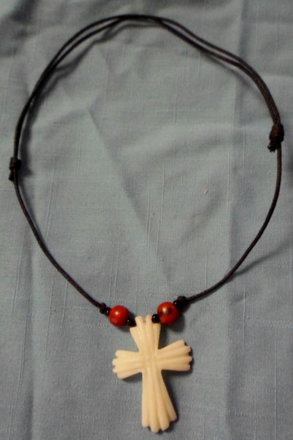 Wounaan Embera Christian Cross Tagua Necklace Jewelry Panama 16011411L