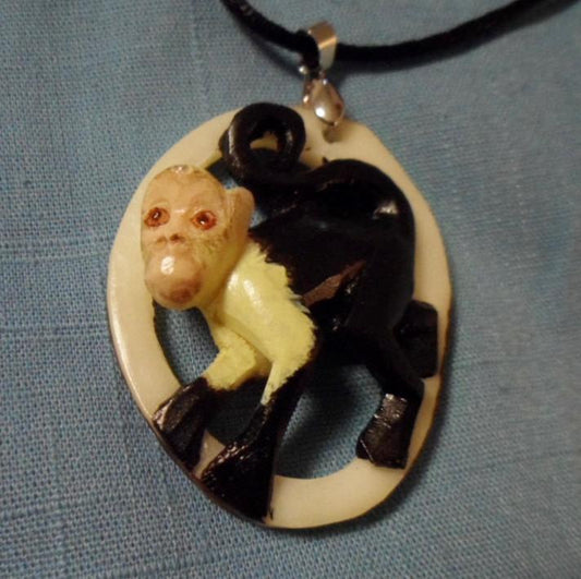 Wounaan Embera Tagua Howler Monkey Pendant Carving-Panama 16011901L